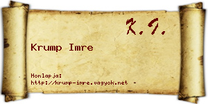 Krump Imre névjegykártya